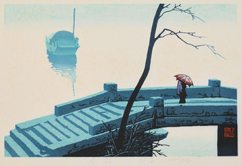 Spring Rain by Lu, Ping, Woodblock Print
