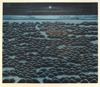 Moonlight at Wetland by Yu, Chengyou, Woodblock Print