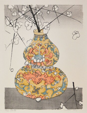 White Wintersweet by Fang, Limin, Woodblock Print
