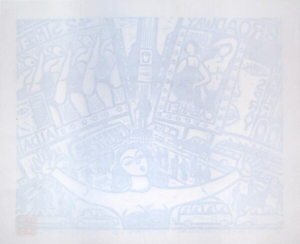 The Dream of Times Square by Iizuka, Kunio, Woodblock Print
