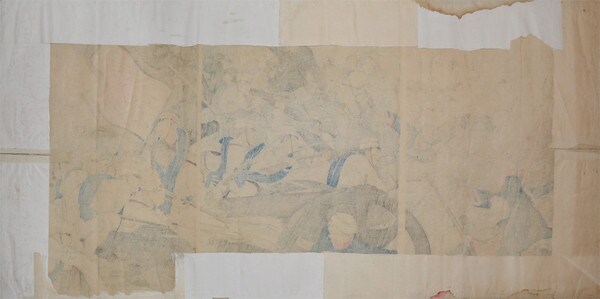 Battle at Pyonyang by Toshikata, Woodblock Print