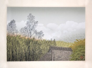 Spring Cloud by Miyamoto, Shufu, Woodblock Print