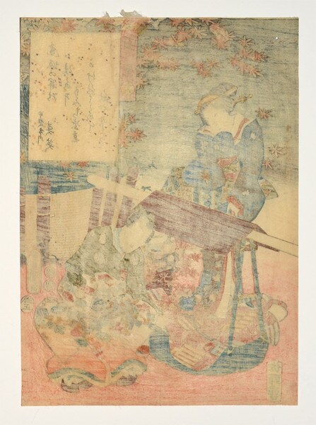 Chapter 16: Sekiya by Toyokuni III, Woodblock Print