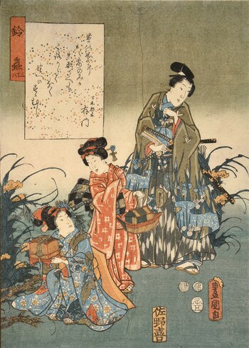 Chapter 38: Suzumushi, Woodblock Print