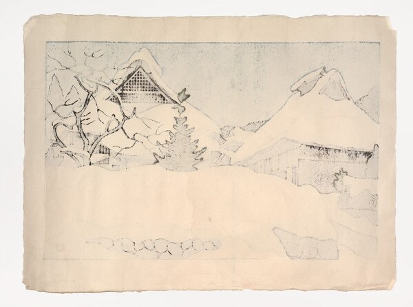 Shichikashuku in Yamanaka (Winter 1) by Hironaga, Takehiko, Woodblock Print
