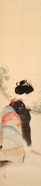 Snow View from the Window by Kajiwara, Hisako, Nihonga