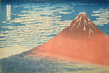 Fine Wind and Clear Weather (Red Fuji) by Hokusai, Woodblock Print