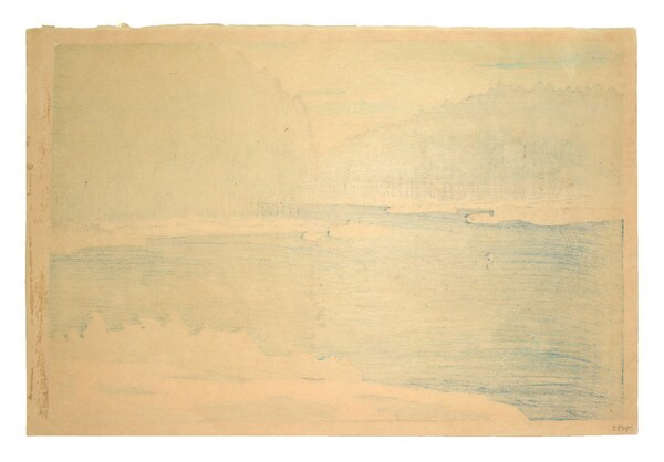 Lingering Snow at Inokashira by Hasui, Woodblock Print