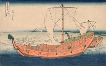 At Sea off Kazusa by Hokusai, Woodblock Print
