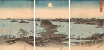 Night View of Eight Scenic Places in Kanazawa by Hiroshige, Woodblock Print