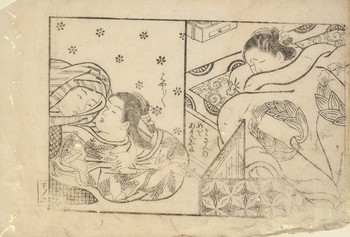 Silently by Sukenobu, Woodblock Print