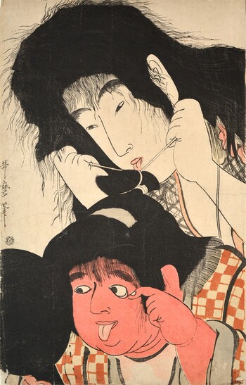 Yamauba and Kintaro by Utamaro, Woodblock Print