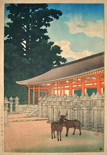 The Kasuga Shrine in Nara by Hasui, Woodblock Print