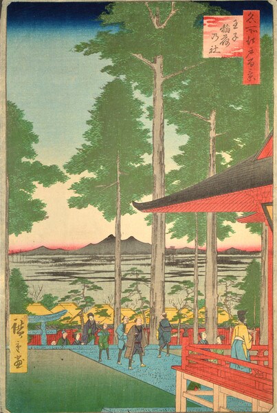 Inari Shrine, Oji by Hiroshige, Woodblock Print
