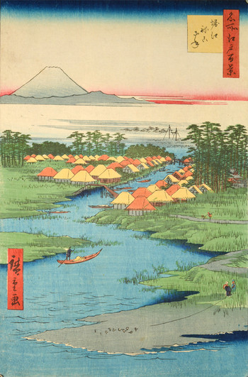 Horie, Nekozane by Hiroshige, Woodblock Print