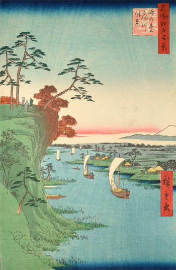 Konodai and the River Tone by Hiroshige, Woodblock Print