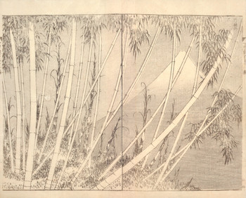 Fuji in Bamboo Grove (Chikurin no Fuji) by Hokusai, Woodblock Print