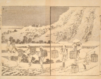 At the Foot of Fuji (Fuji no fumoto) by Hokusai, Woodblock Print