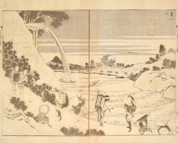 Fuji under a Sluice (Kakehi no Fuji) by Hokusai, Woodblock Print