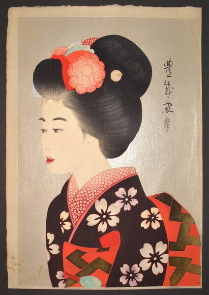 Maiko (Apprentice Geisha) by Toyonari, Woodblock Print