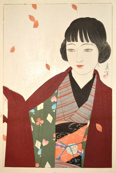 Autumn by Shuho, Woodblock Print