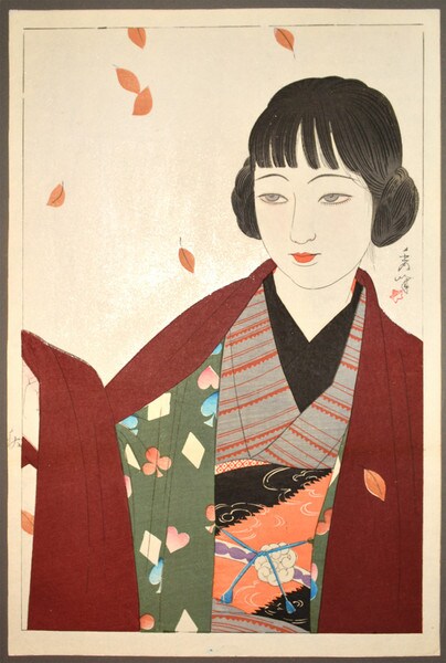 Autumn by Shuho, Woodblock Print