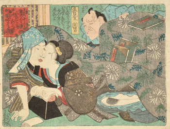 Paramour: A Good Story by Toyokuni III, Woodblock Print