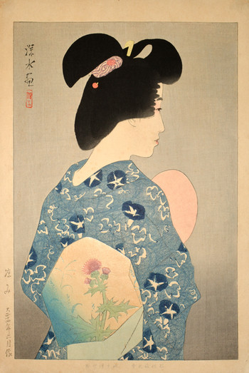 Cooling Off by Shinsui, Woodblock Print