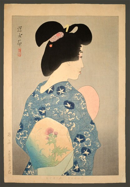 Cooling Off by Shinsui, Woodblock Print