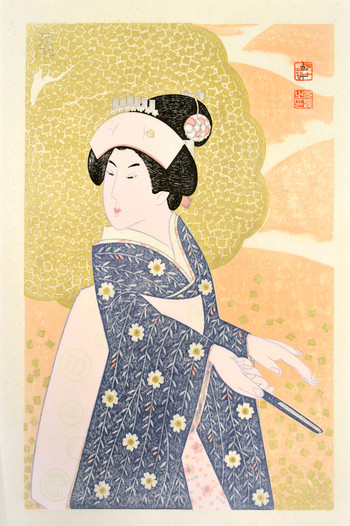 Flowers by Kokei, Woodblock Print
