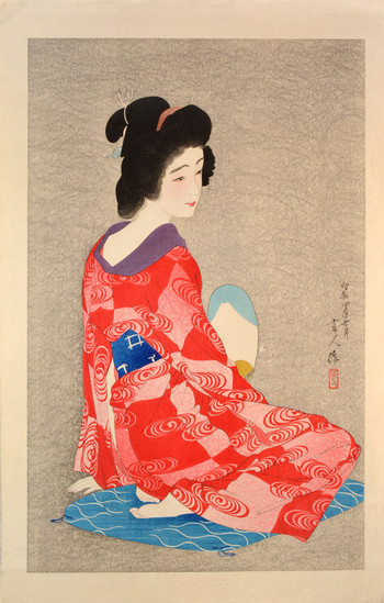 Nagajuban (Undergarment) by Kotondo, Woodblock Print