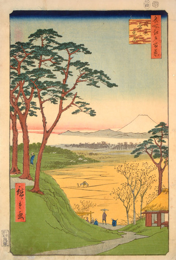 Grandpa's Teahouse in Meguro by Hiroshige, Woodblock Print