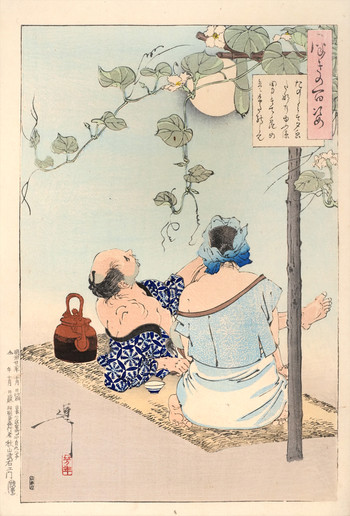 A Summer Evening by Yoshitoshi, Woodblock Print