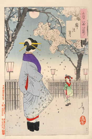 Moon of the Pleasure Quarters by Yoshitoshi, Woodblock Print