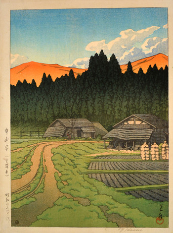 Nakayama Plain, Miyagi Prefecture by Hasui, Woodblock Print