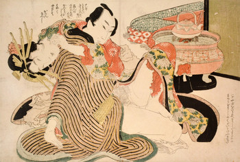 Two Lovers by Shigenobu, Woodblock Print