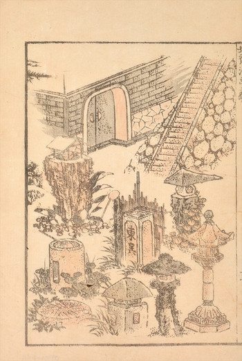 Stonework by Hokusai, Woodblock Print
