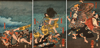 The Capture of Kidomaru by Minamoto no Raiko by Kuniyoshi, Woodblock Print