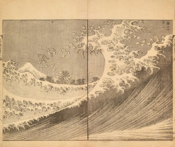 Fuji at Sea by Hokusai, Woodblock Print
