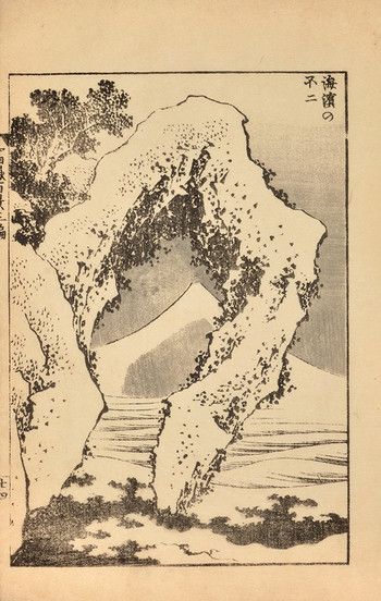 Fuji from the Seashore by Hokusai, Woodblock Print