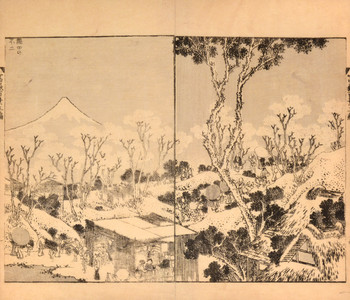 Fuji from the Sumida River by Hokusai, Woodblock Print