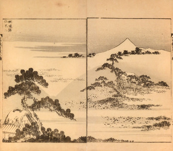 Fuji from Snakechasing Swamp by Hokusai, Woodblock Print