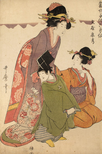 Funya no Yasuhide by Utamaro, Woodblock Print
