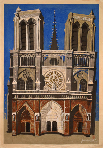 Notre Dame de Paris by Sekino, Jun'ichiro, Woodblock Print