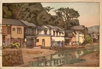 Small Town in Chugoku District by Yoshida, Hiroshi, Woodblock Print