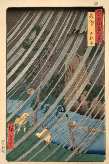 Mimasaka Province, Yamabushi Valley by Hiroshige, Woodblock Print