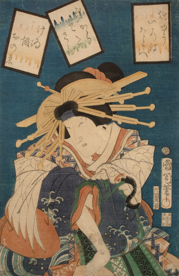 Kabuki Actor Iwai Kumesaburo III by Kunichika, Woodblock Print