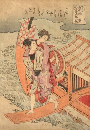Returning Sails by Koryusai, Woodblock Print