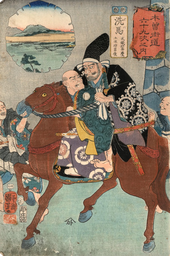 Seba: Musashibo Benkei and Tosabo Shoshun by Kuniyoshi, Woodblock Print