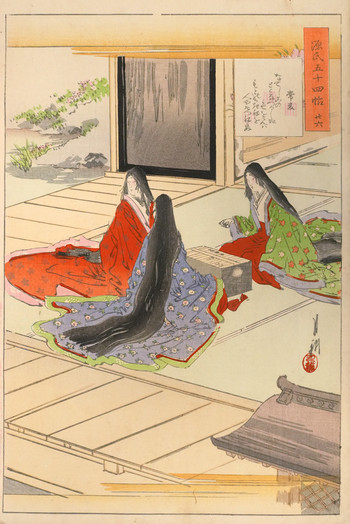 Chapter 26: Wild Carnations (Tokonatsu) by Gekko, Woodblock Print